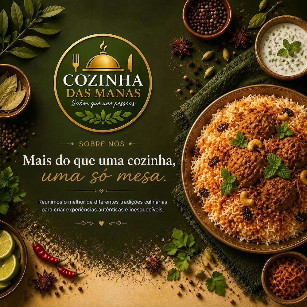 Chicken biryani prepared by Cozinha das Manas